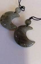 Load image into Gallery viewer, Pendant: Gemstone Moon & Bead