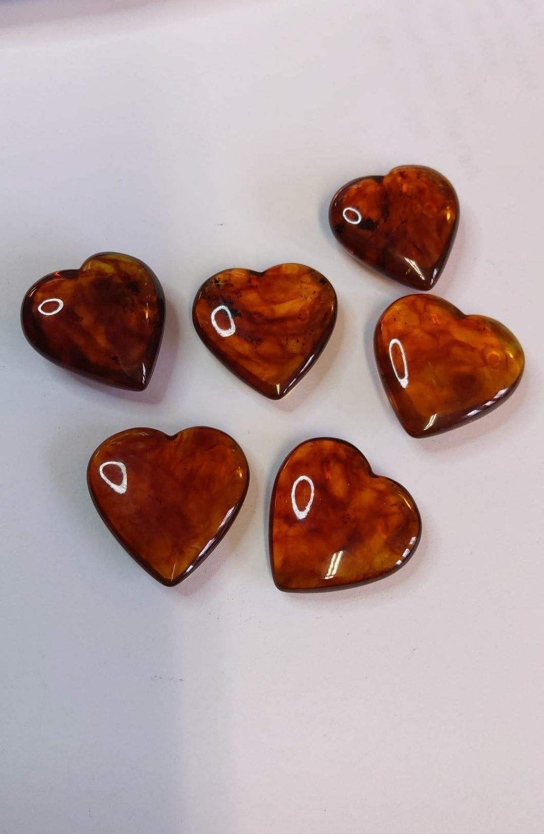 Baltic Amber Hearts