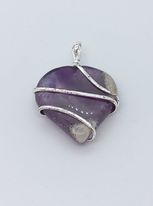 Load image into Gallery viewer, Wire Wrap Gemstone Heart Pendant
