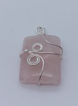 Load image into Gallery viewer, Wire Wrap Rectangle Gem Pendant
