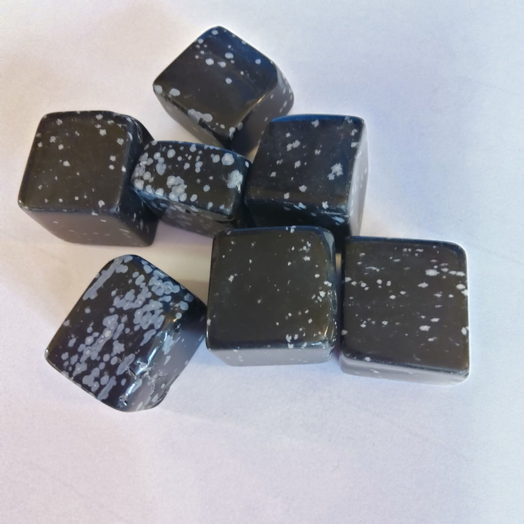 Snowflake Obsidian Cubes